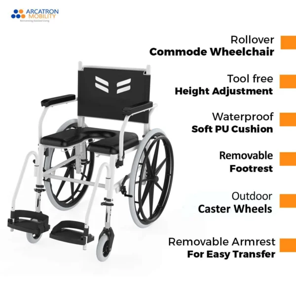 Prime SAS100 | Attendant Propelled Shower Commode Wheelchair