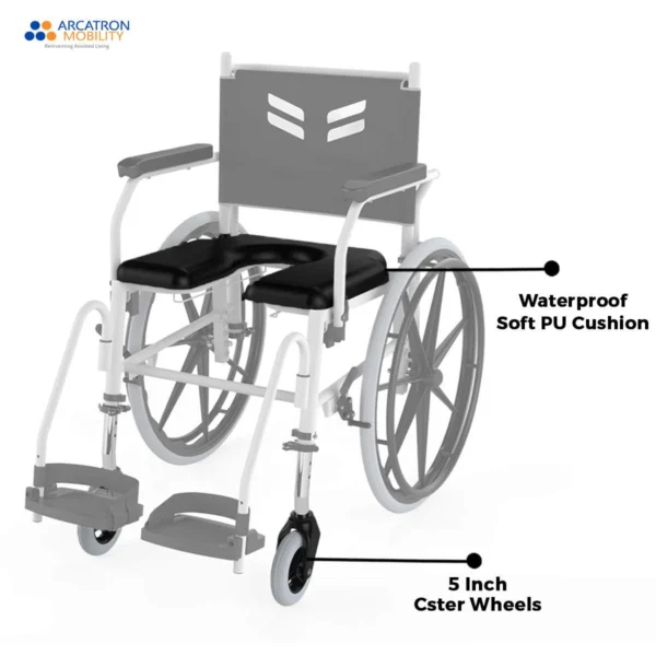 Prime SAS100 | Attendant Propelled Shower Commode Wheelchair